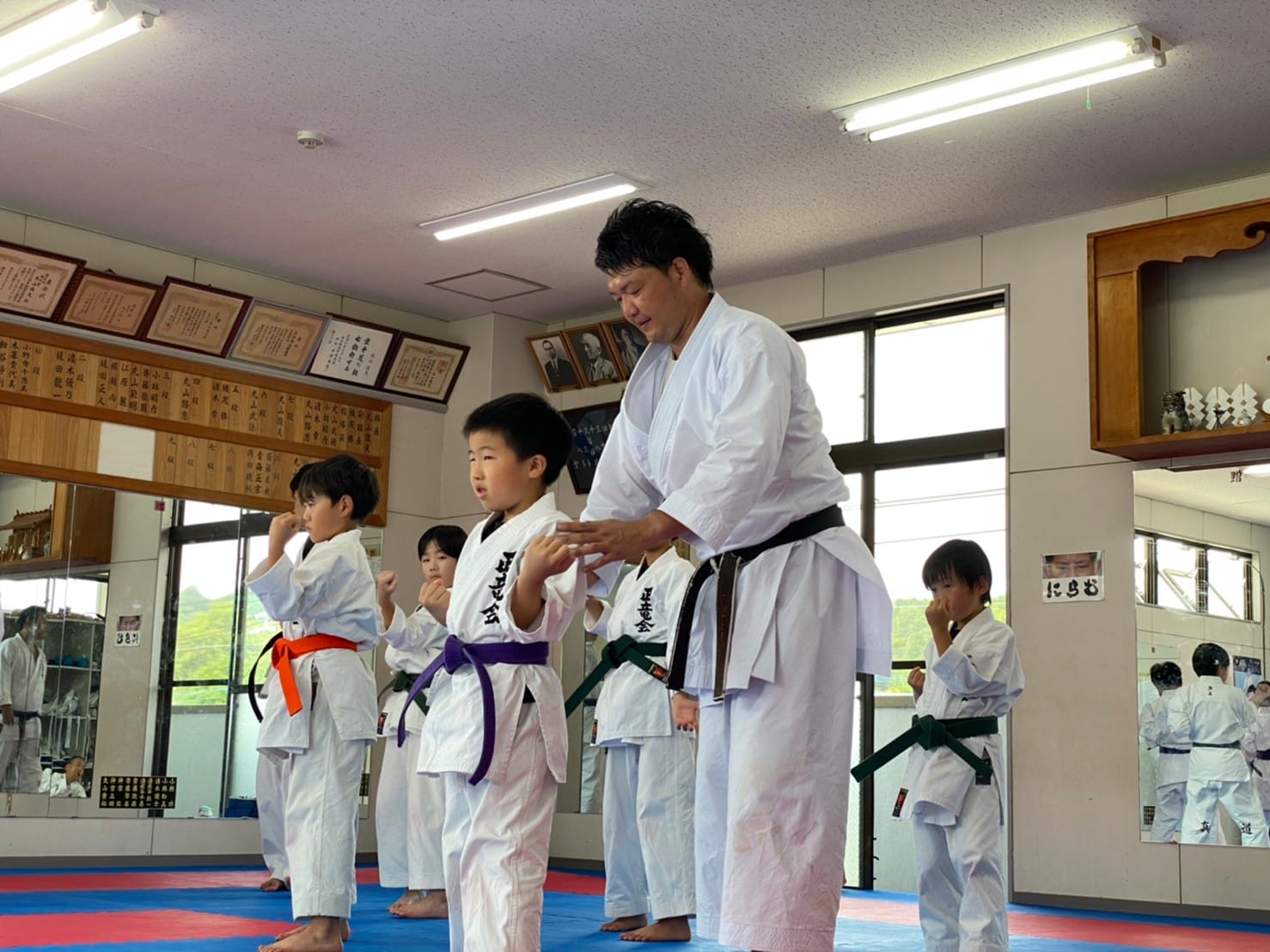 正竜会2016年夏合宿の道場での様子