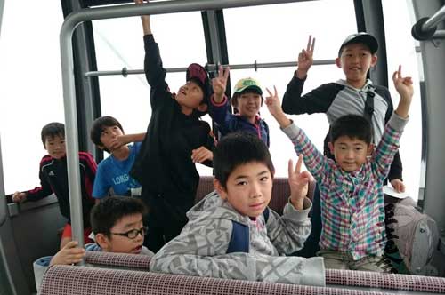 正竜会2015年夏合宿ロープウエイの様子